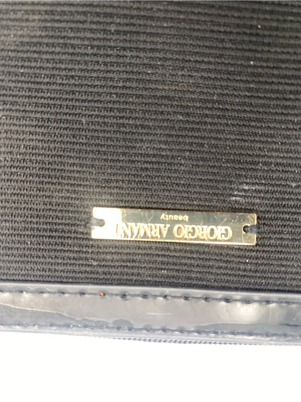 Giorgio Armani Black Toiletry Pouch with Gold Plaque